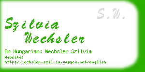 szilvia wechsler business card